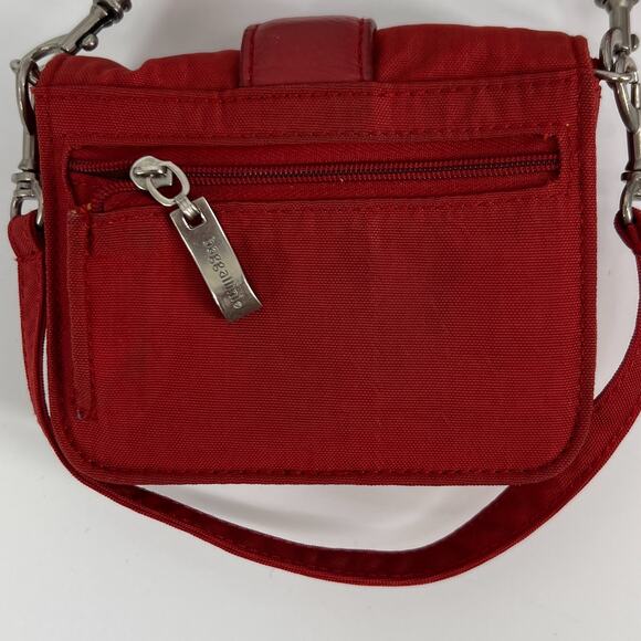 Baggallini Mini Crossbody Bag Wallet  Red Orange Convertible Wristlet Micro 5x4 - Picture 3 of 11